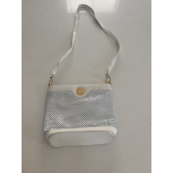 Whiting And Davis White Leather Mesh Purse - Picture 1 of 15